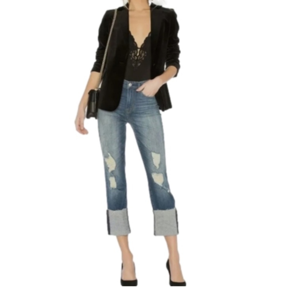 BNWOT HUDSON Zooey High Rise Cuff Straight Jeans